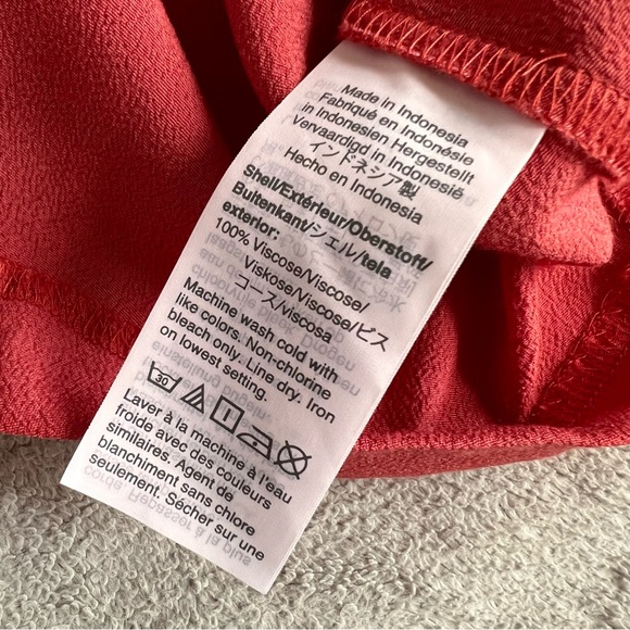 Madewell Button-Front Crepe Shift Easy Dress Rose Pink Small Sz S - Picture 10 of 12